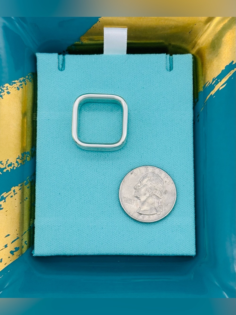 Tiffany and Co. unisex square sterling silver ring size 9.5 - Picture 7 of 10